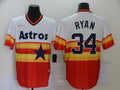 Men's Houston Astros Nolan Ryan #34 White/Orange Replica Baseball Jerseys