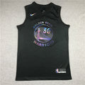 Stephen Curry #30 Golden State Warriors Nike Black Holographic Rainbow Iridescent Bay Bridge Badge Select Series Fast Break Replica Jersey