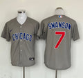 Men's Chicago Cubs Dansby Swanson #7 Gray Replica Player Jerseys