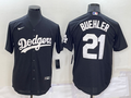 Men's Los Angeles Dodgers Walker Buehler #21 Black Replica Baseball Jerseys