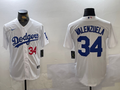 Men's Los Angeles Dodgers Fernando Valenzuela #34 White Replica Player Jerseys