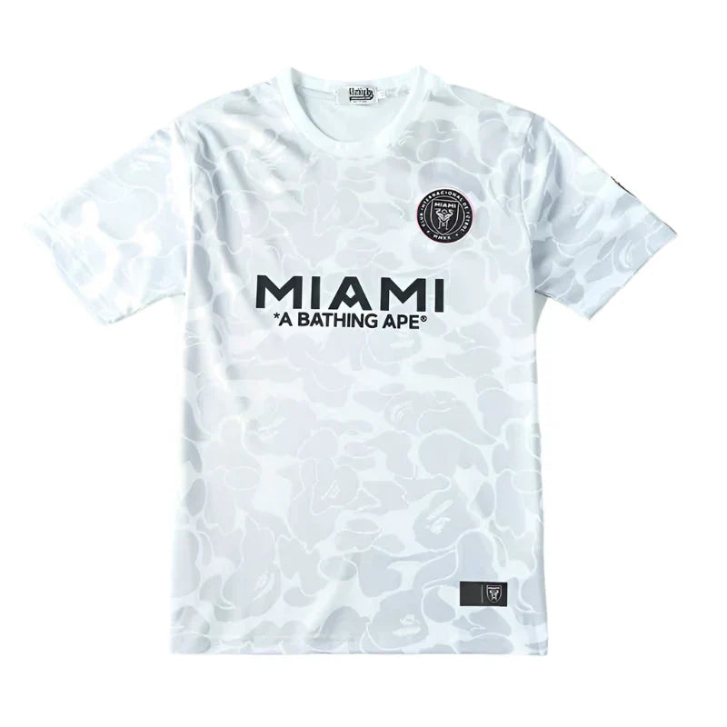 Inter Miami CF x BAPE A Bathing Ape Collaboration Fan Version Jersey 2023/24 – White Camo Football Shirt