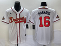 Men's Atlanta Braves Travis d'Arnaud #16 White Replica Player Jerseys
