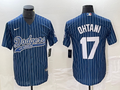 Men's Los Angeles Dodgers Shohei Ohtani #17 Blue Game Jerseys Joint Edition