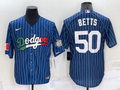 Men's Los Angeles Dodgers Mookie Betts #50 Blue Stitched Baseball Jerseys