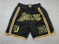 Men's Los Angeles Lakers #8-24 Black Pocket Shorts1