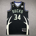 Men's Milwaukee Bucks Giannis Antetokounmpo #34 Black Swingman Jerseys - Statement Edition