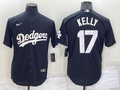 Men's Los Angeles Dodgers Joe Kelly #17 Black Replica Baseball Jerseys