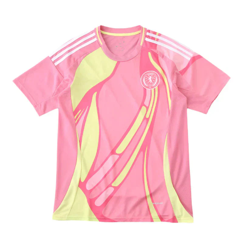 Scotland National Team Away Fan Version 2025/26 – Adidas Pink & Lime Yellow Football Jersey