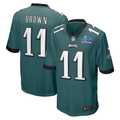 Men's Philadelphia Eagles A.J. Brown #11 Midnight Green Super Bowl LVII Patch Game Jerseys