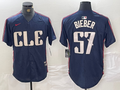 Men's Cleveland Guardians Shane Bieber #57 Navy 2024 City Connect Limited Jerseys