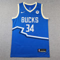 Men's Milwaukee Bucks Giannis Antetokounmpo #34 Royal 2024/25 Swingman Player Jerseys - City Edition