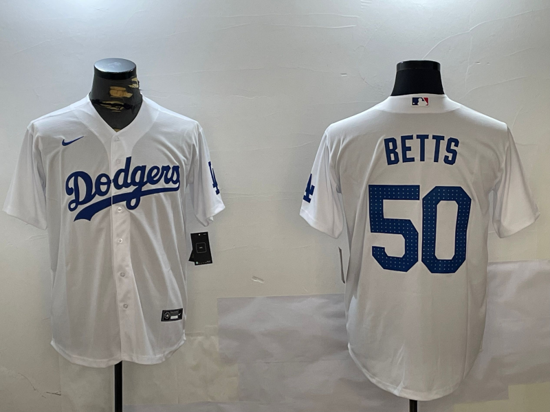 Men's Los Angeles Dodgers Mookie Betts White Game Jerseys