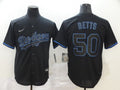 Men's Los Angeles Dodgers Mookie Betts #50 Black Stitched Game Jerseys