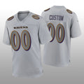 Custom1 Baltimore Ravens Gray Atmosphere Game Jerseys Stitched Jerseys Football Jerseys