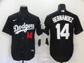 Men's Los Angeles Dodgers Enrique Hernandez #14 Black Stitched Jerseys