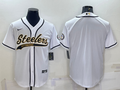 Men's Pittsburgh Steelers White Blank Jerseys