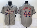 Men's Houston Astros Yordan Alvarez #44 Gray Replica Jerseys Joint Edition