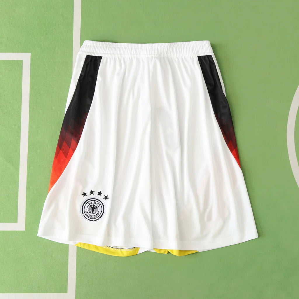Germany Home Shorts 2024 – White Black Red Fan Version Euro 2024 Football Shorts