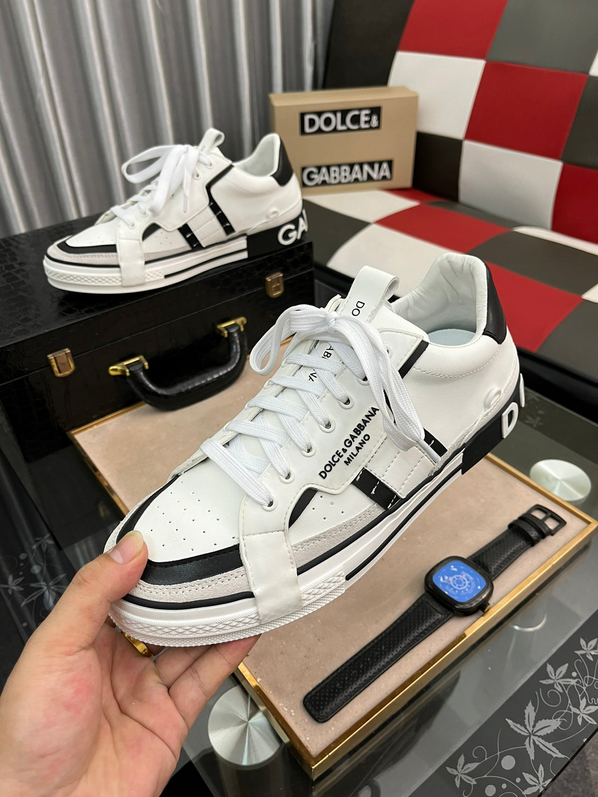 Dolce & Gabbana DG Men's Top-Grain Calfskin Casual Sneakers