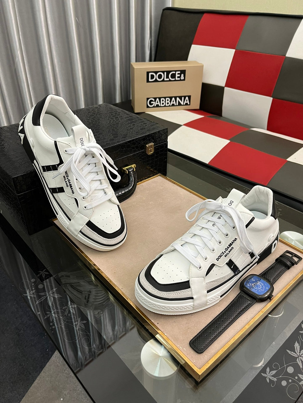 Dolce & Gabbana DG Men's Top-Grain Calfskin Casual Sneakers