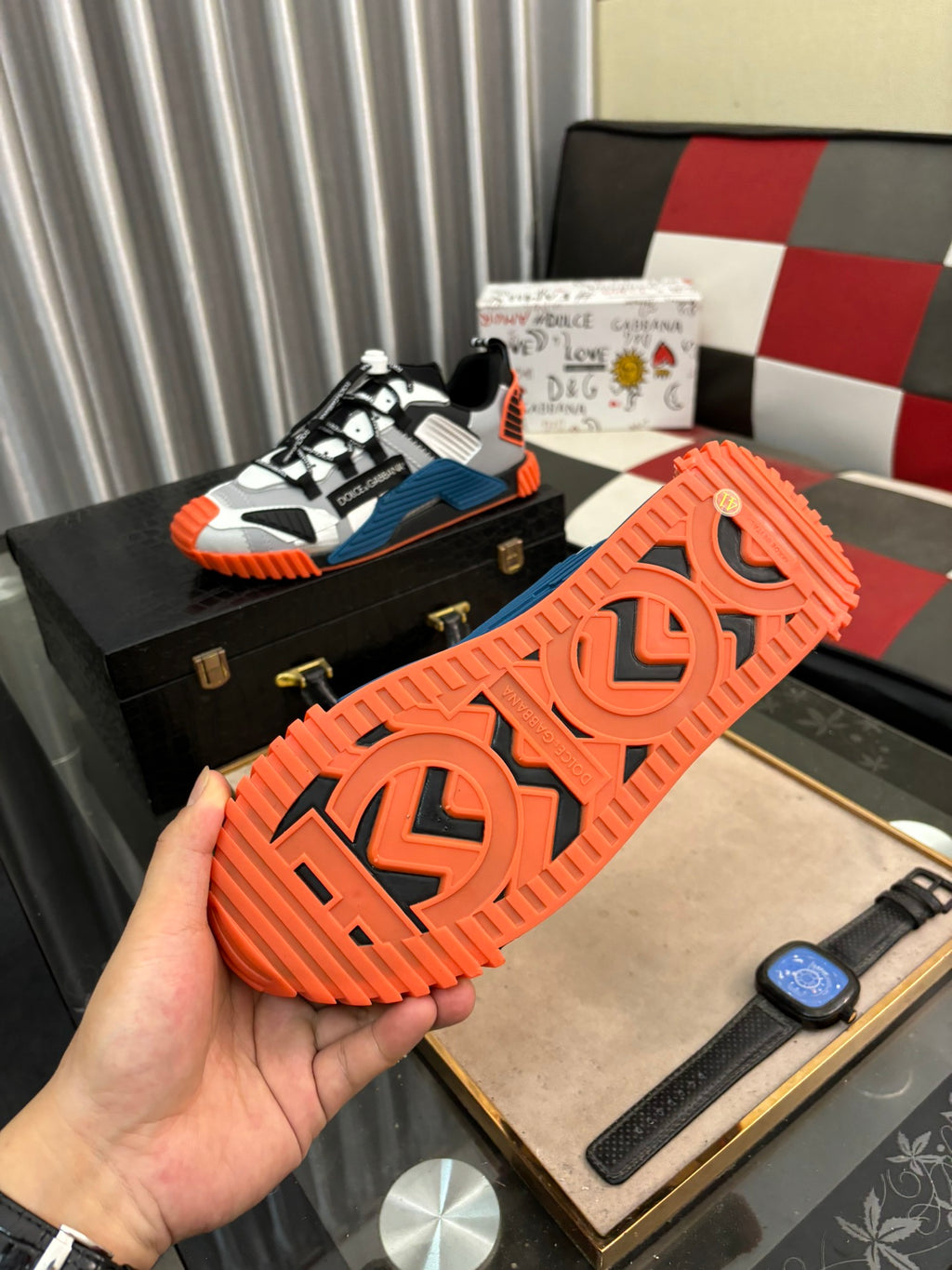 Dolce & Gabbana DG Couple's Multi-Material Casual Sneakers