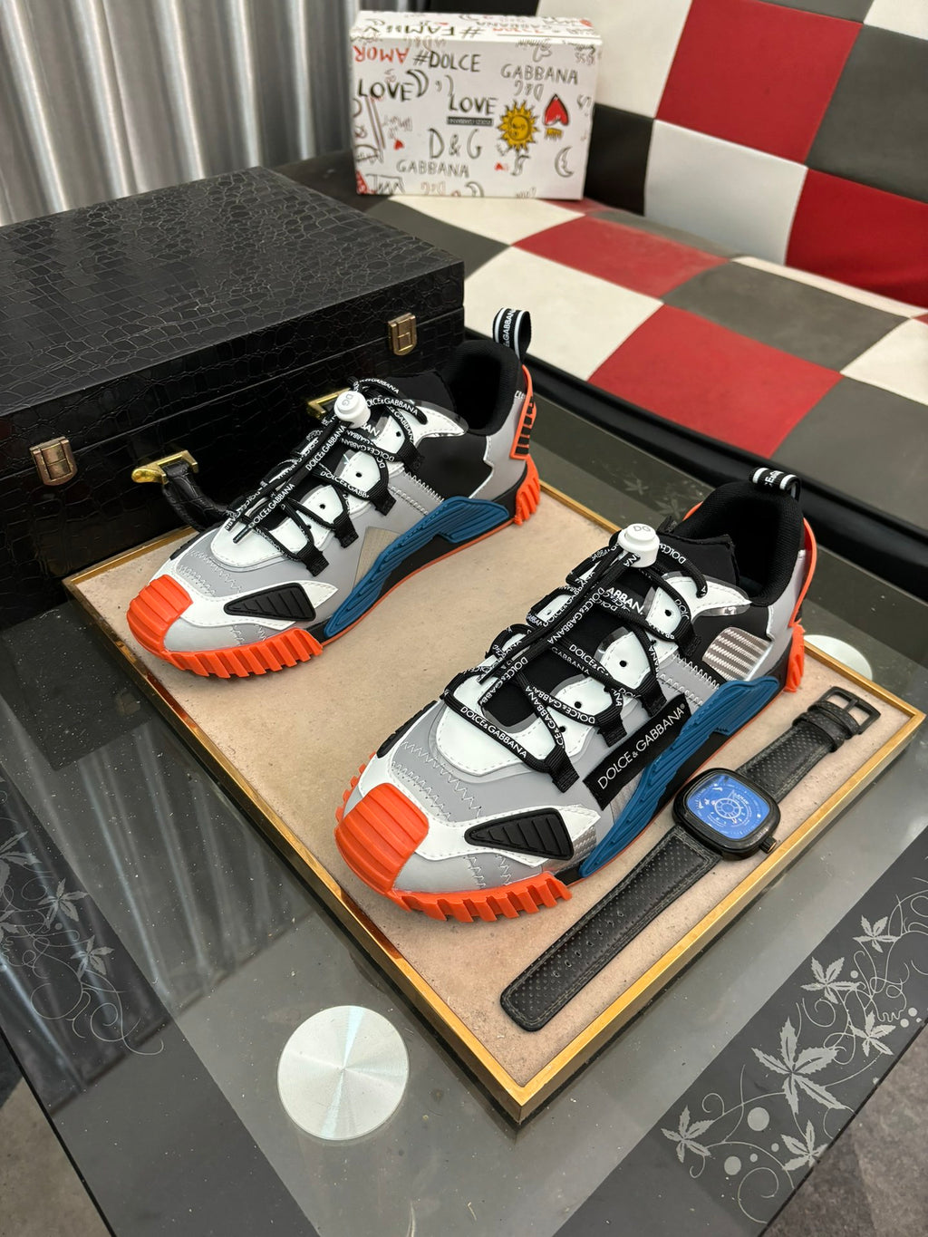 Dolce & Gabbana DG Couple's Multi-Material Casual Sneakers