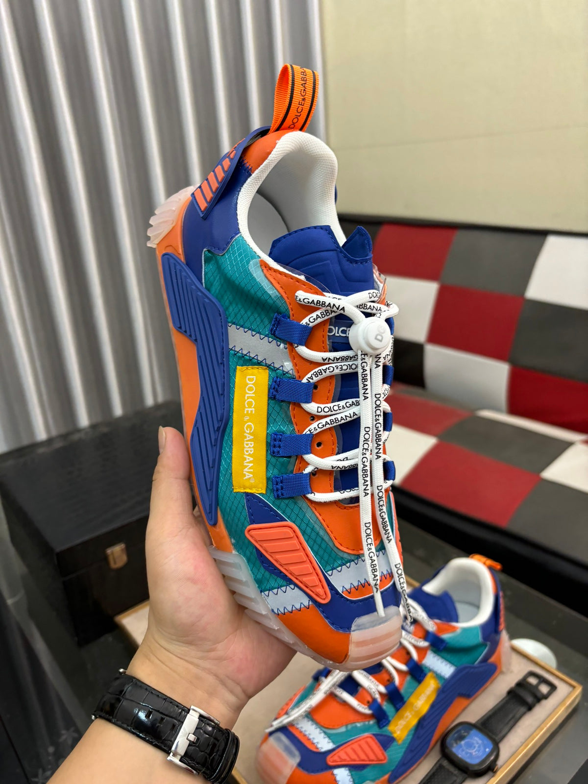 Dolce & Gabbana DG Couple's Multi-Material Casual Sneakers