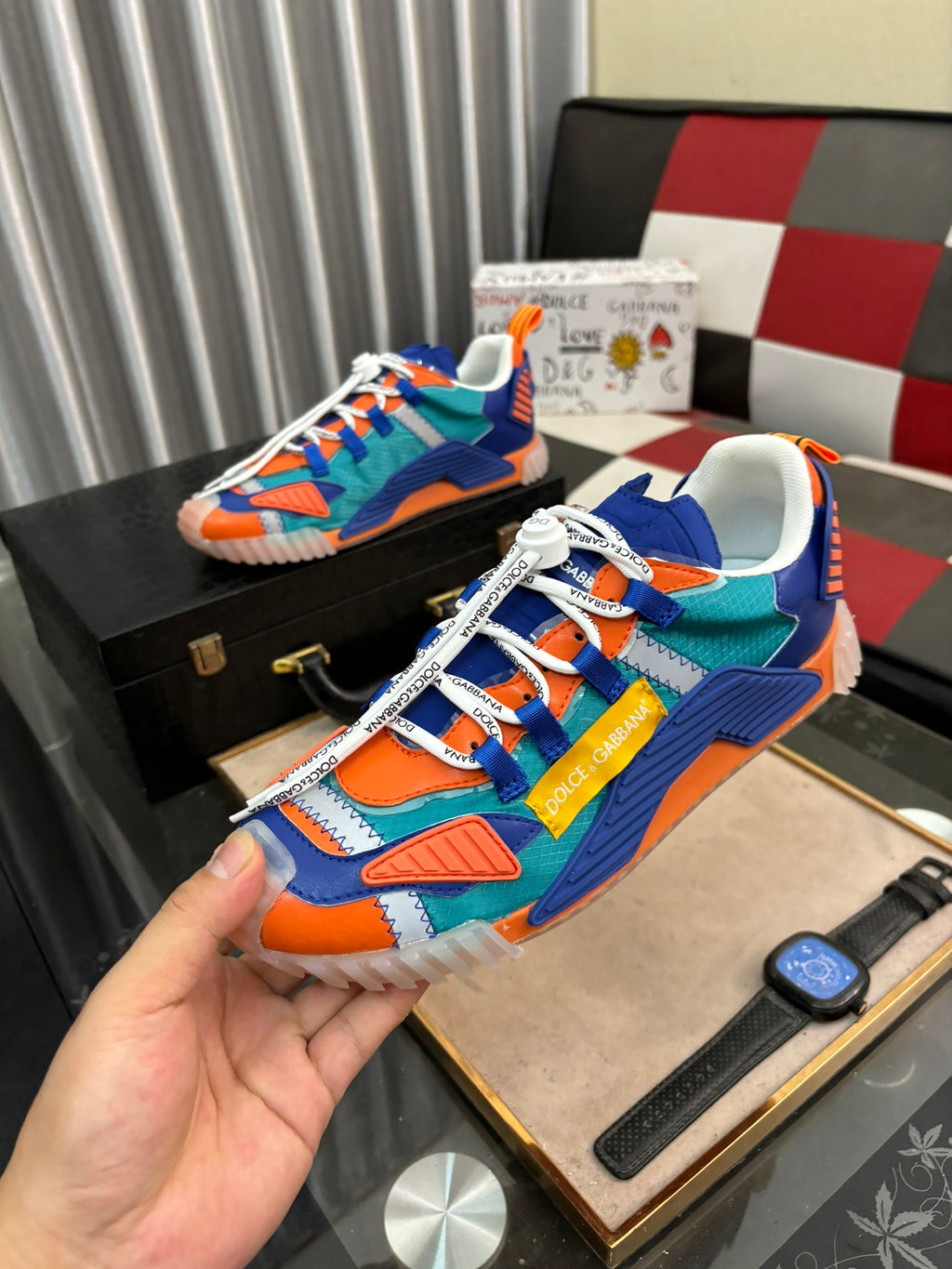 Dolce & Gabbana DG Couple's Multi-Material Casual Sneakers