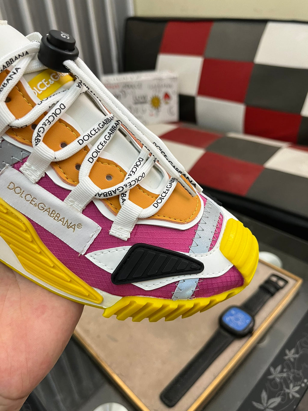 Dolce & Gabbana DG Couple's Multi-Material Casual Sneakers Multi-Color