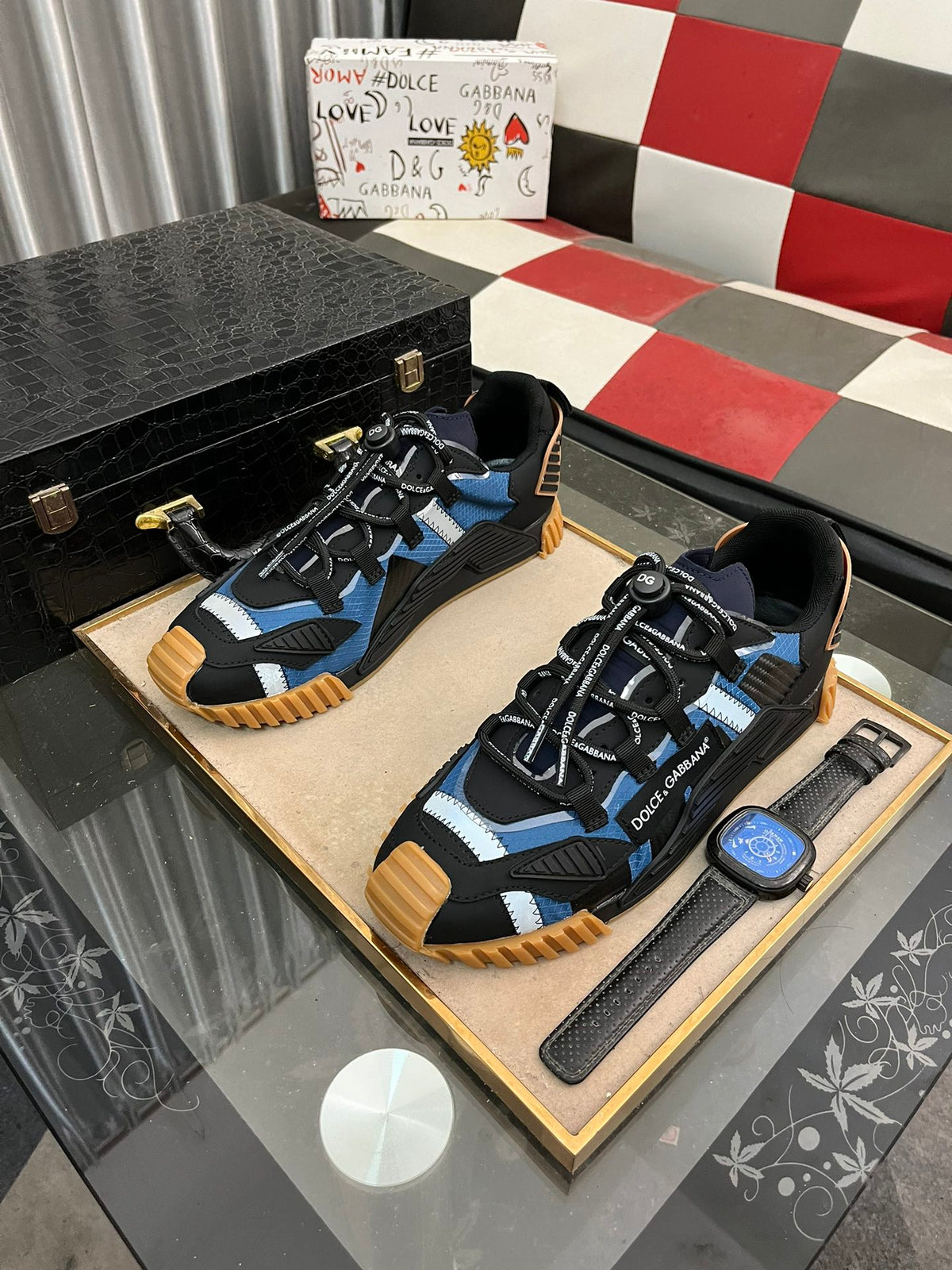Dolce & Gabbana DG Premium Men's Mixed-Material Casual Sneakers