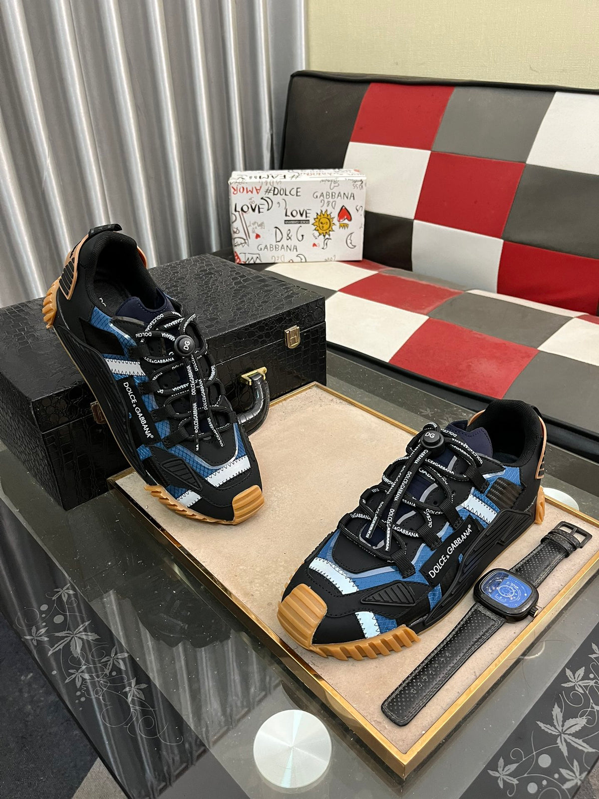 Dolce & Gabbana DG Premium Men's Mixed-Material Casual Sneakers