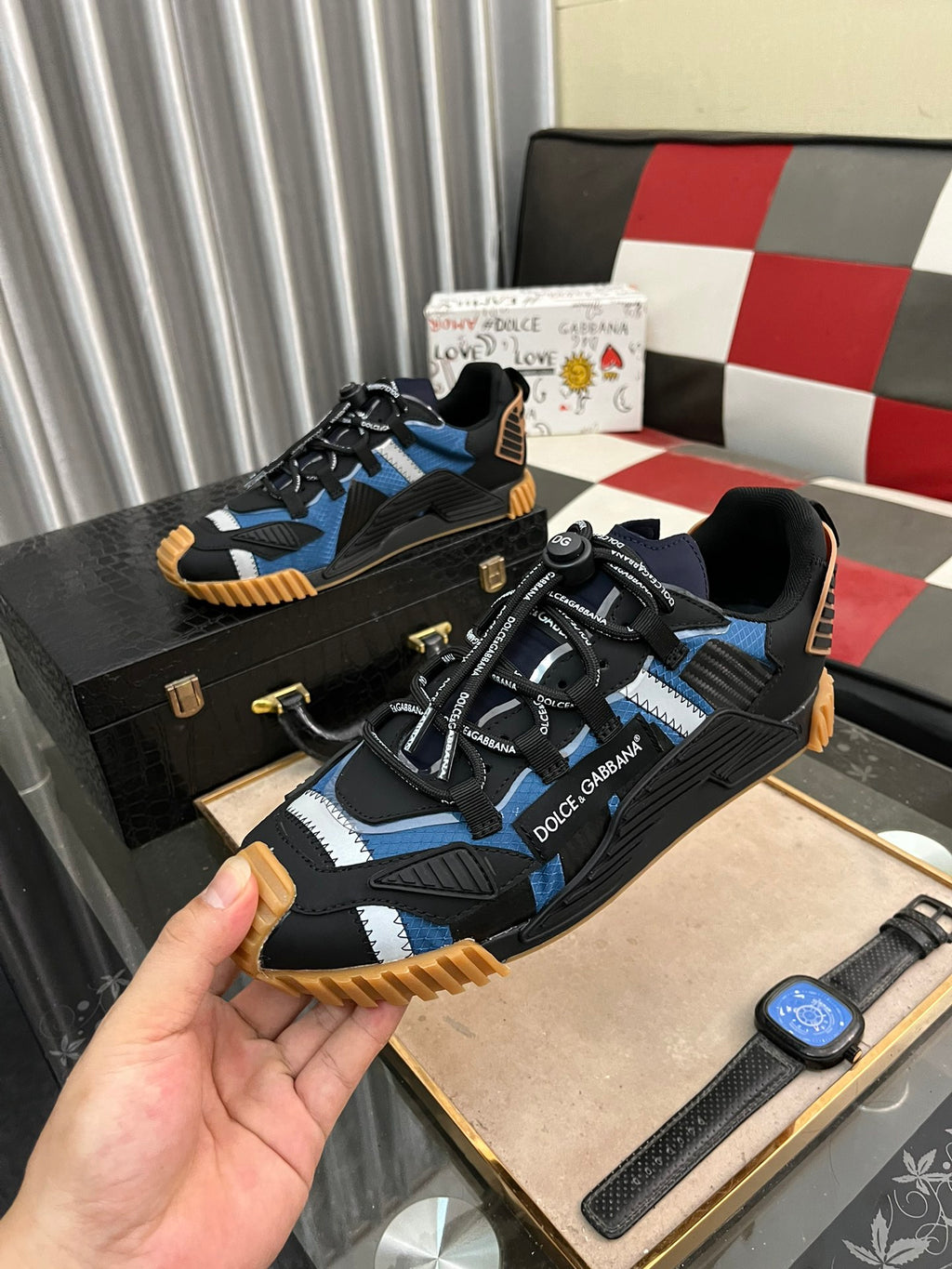 Dolce & Gabbana DG Premium Men's Mixed-Material Casual Sneakers