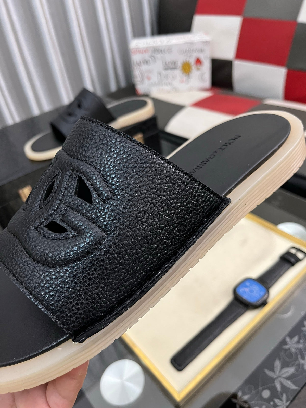 Dolce & Gabbana DG Men's PVC Slides with Molded TPU Sole