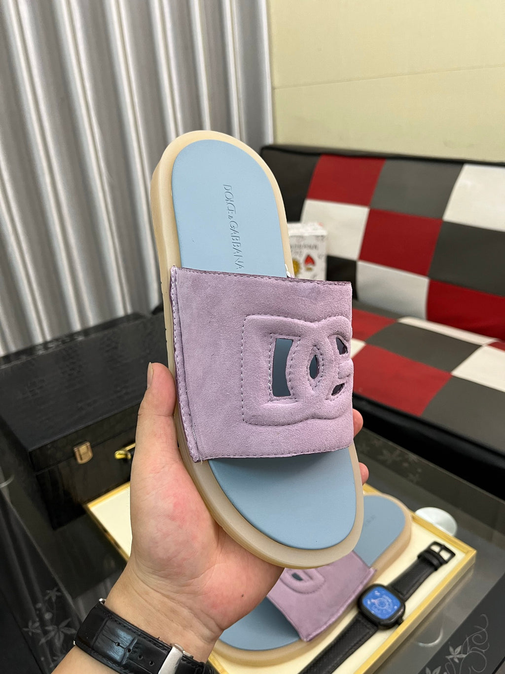 Dolce & Gabbana DG Men's PVC Slides with Molded TPU Sole