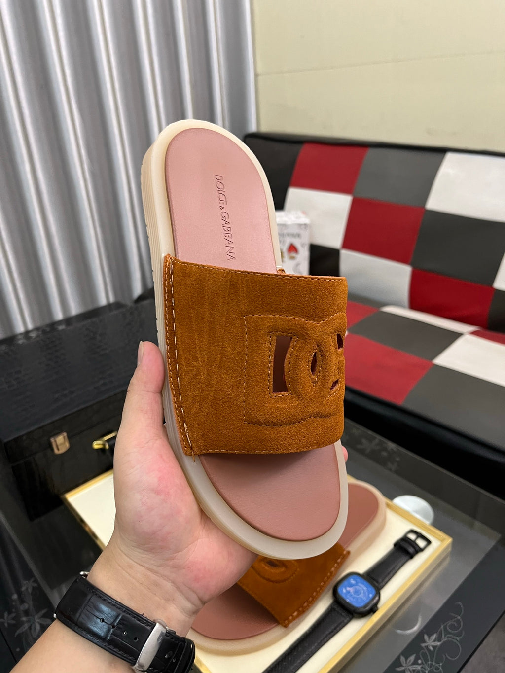 Dolce & Gabbana DG Men's PVC Slides with Molded TPU Sole