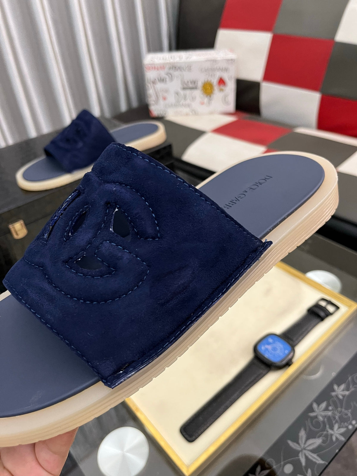 Dolce & Gabbana DG Men's PVC Slides with Molded TPU Sole