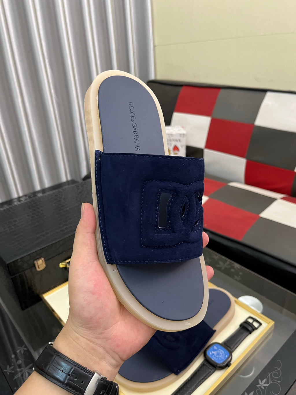 Dolce & Gabbana DG Men's PVC Slides with Molded TPU Sole
