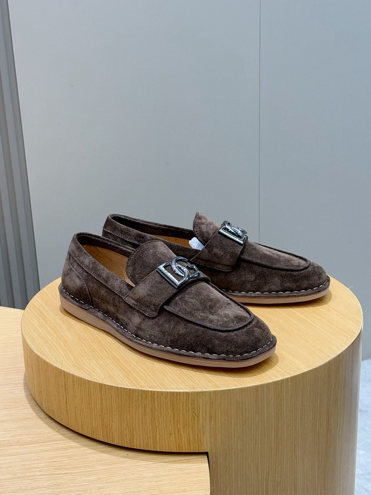 Dolce & Gabbana DG Men's New Florio Suede Moccasin Loafers with Logo