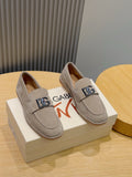 Dolce & Gabbana DG Men's New Florio Suede Moccasin Loafers with Logo
