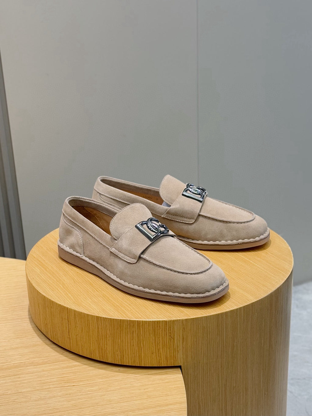 Dolce & Gabbana DG Men's New Florio Suede Moccasin Loafers with Logo