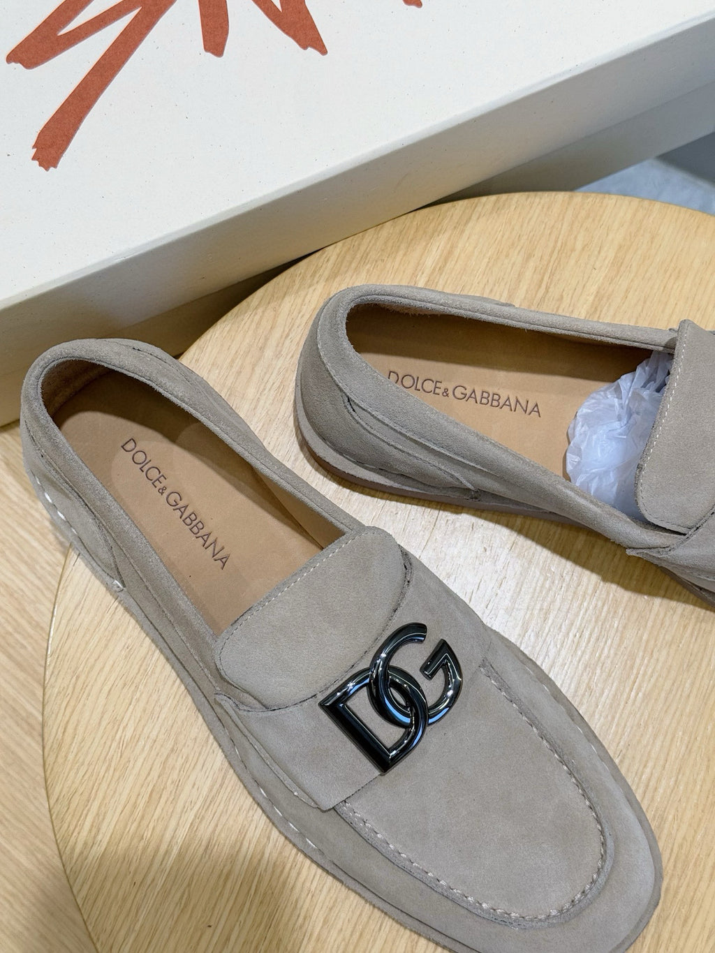 Dolce & Gabbana DG Men's New Florio Suede Moccasin Loafers with Logo