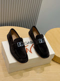 Dolce & Gabbana DG Men's New Florio Suede Moccasin Loafers with Logo