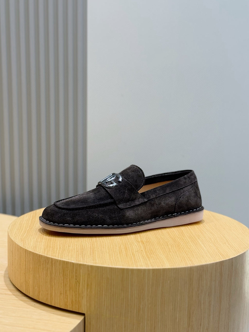 Dolce & Gabbana DG Men's New Florio Suede Moccasin Loafers with Logo