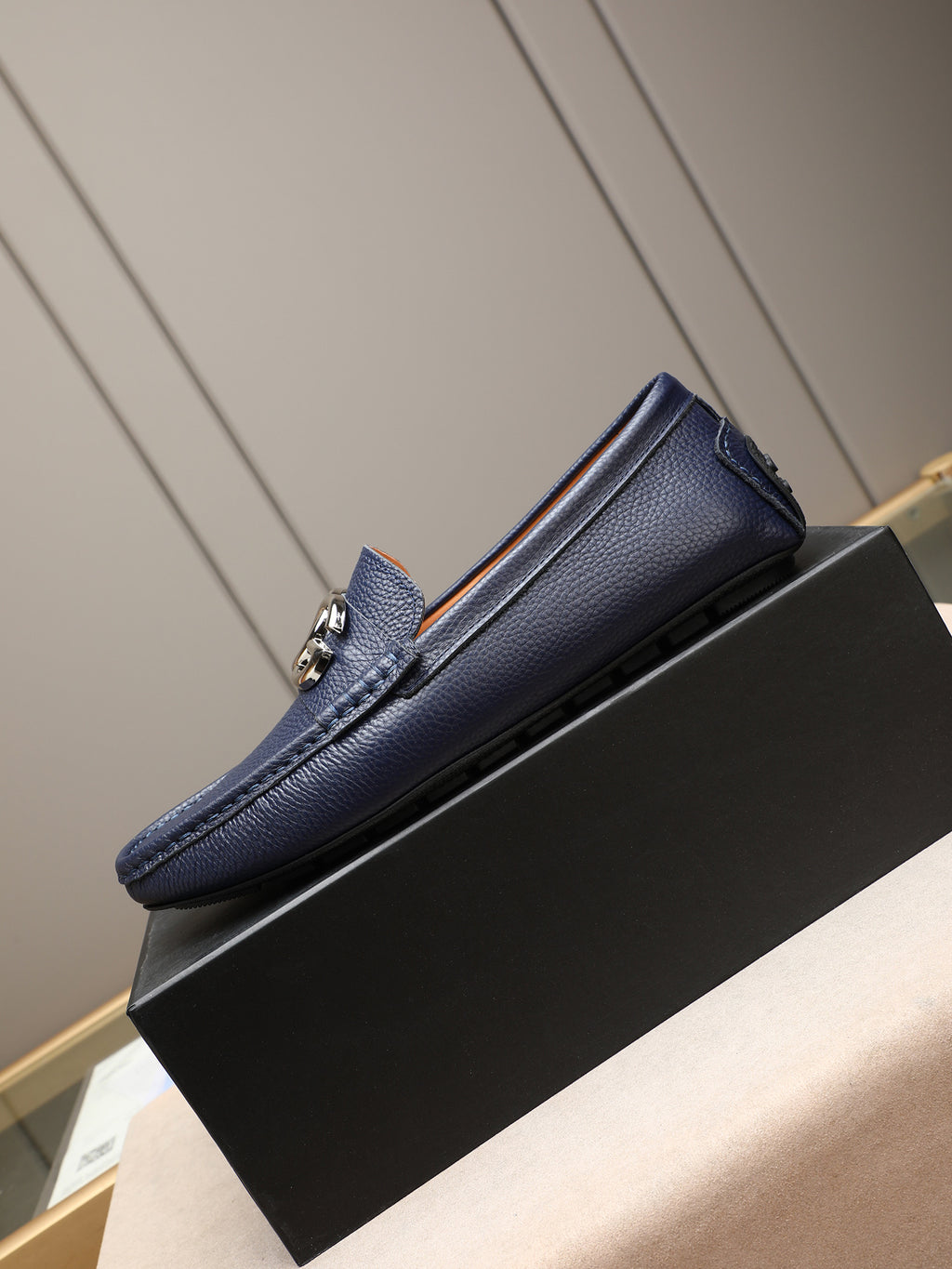 Dolce & Gabbana DG Men's Slip-On Moccasin Loafers with Metal Detail