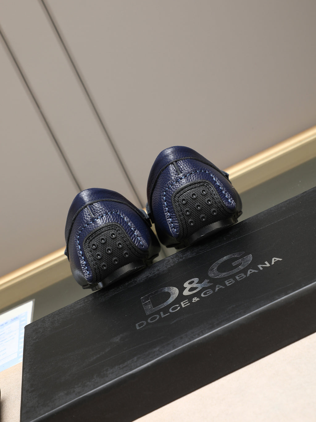Dolce & Gabbana DG Men's Slip-On Moccasin Loafers with Metal Detail