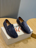 Dolce & Gabbana DG Men's New Florio Suede Moccasin Loafers with Logo