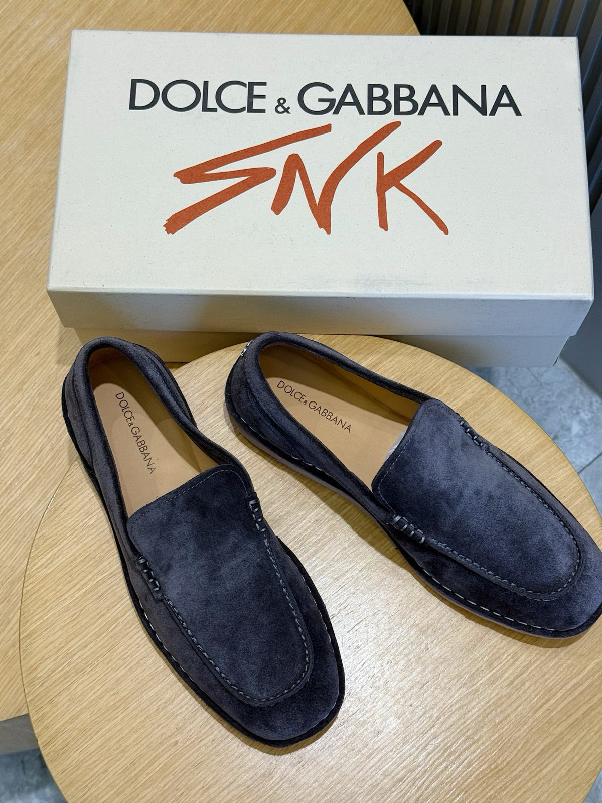 Dolce & Gabbana DG Men's New Florio Suede Moccasin Loafers with Logo