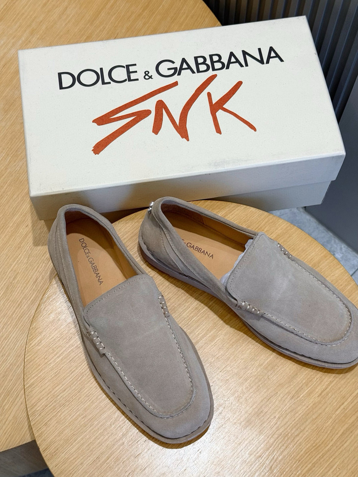 Dolce & Gabbana DG Men's New Florio Suede Moccasin Loafers with Logo