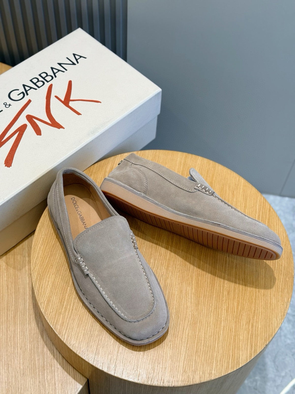 Dolce & Gabbana DG Men's New Florio Suede Moccasin Loafers with Logo